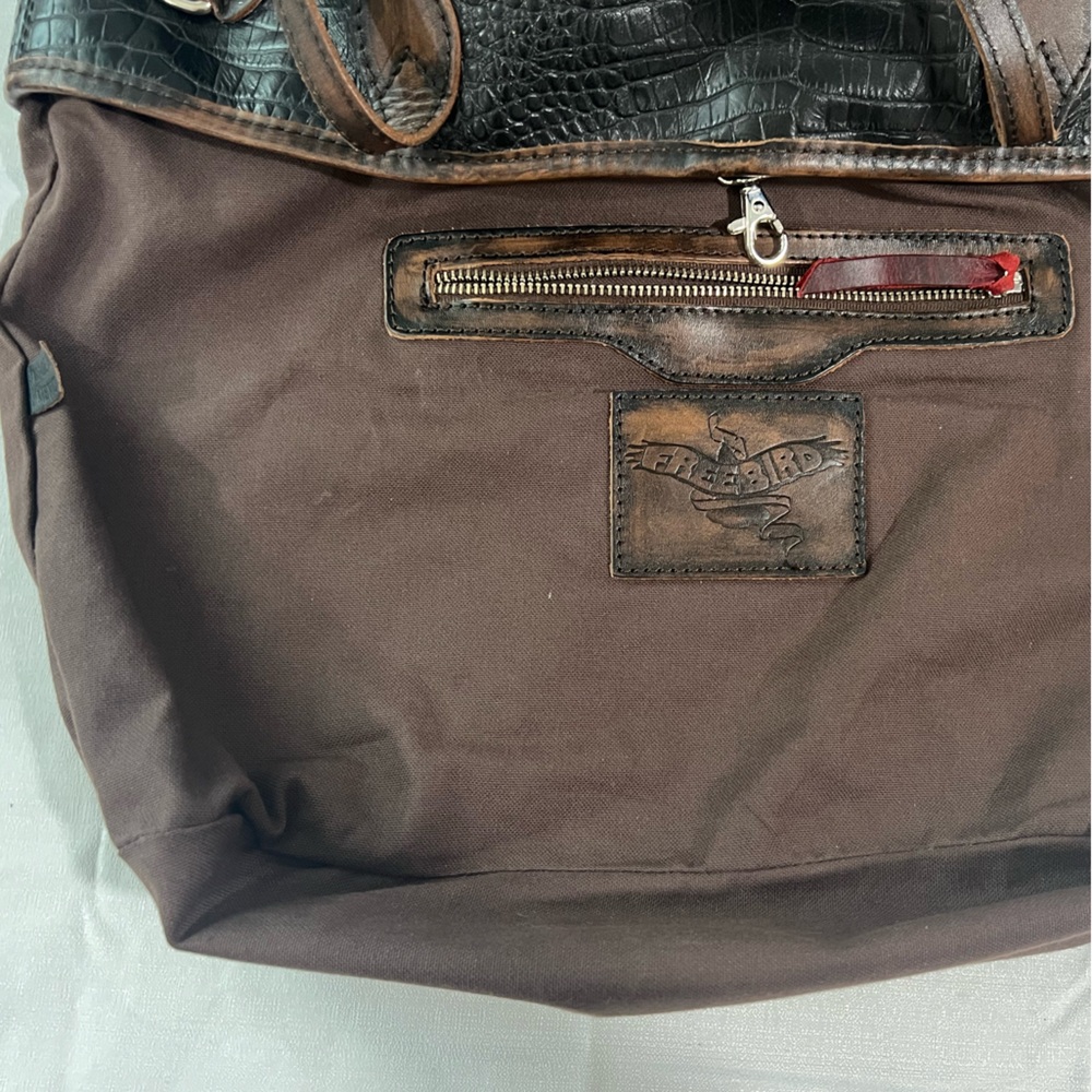 Rare Freebird By Steven Black Croco Leather Tote Bag - Picture 11 of 16